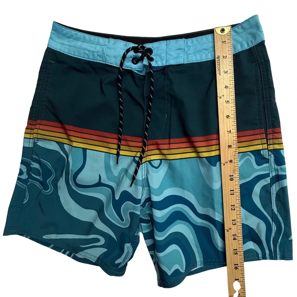 Billab*ng Board Shorts Mens Size 30 Blue Abstract Swim‎ Trunks Surf